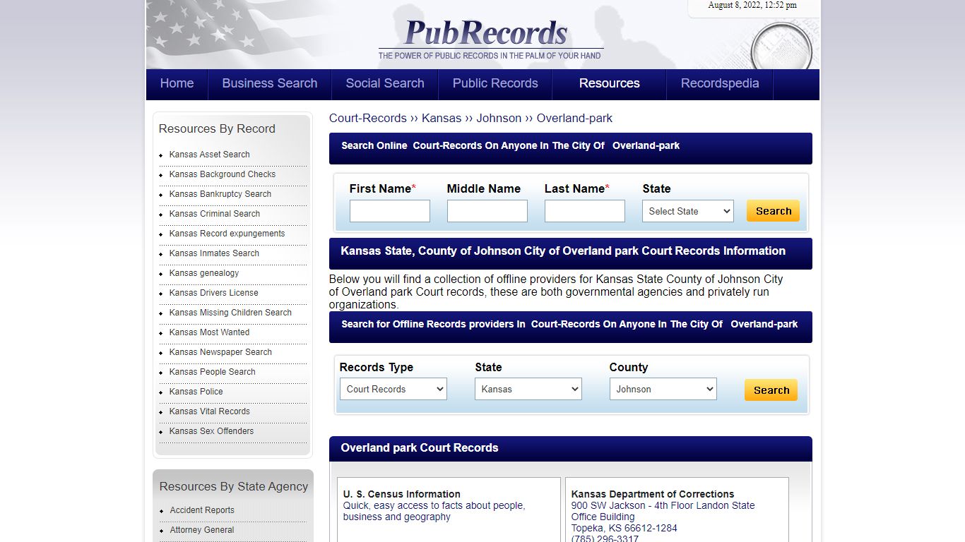 Overland park, Johnson County, Kansas Court Records