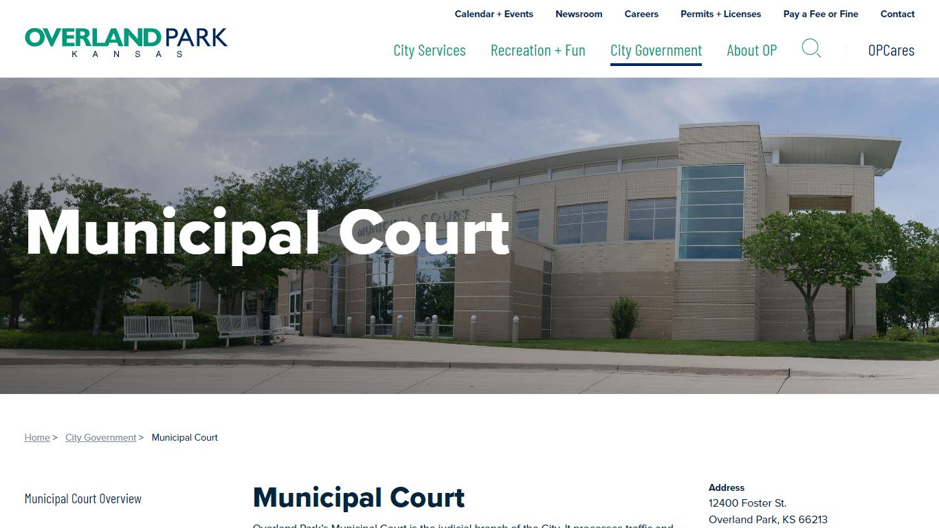 Municipal Court - City of Overland Park, Kansas